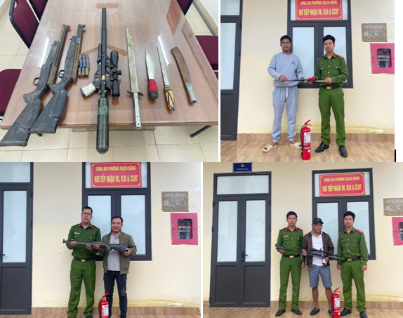 Công an phường Bạch Đằng vận động người dân tự nguyện giao nộp 03 khẩu súng tự chế